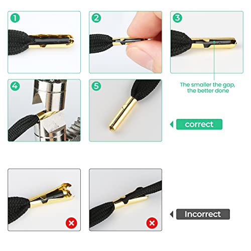 Dianman Heavy Duty Aglet Crimping Tool Shoelace Aglets Tool for Repair Shoelace Tips End Hoodie Aglets Plier Aglets Installation Tool (Metal)