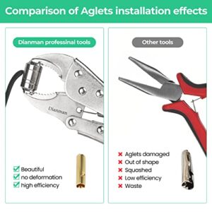 Dianman Heavy Duty Aglet Crimping Tool Shoelace Aglets Tool for Repair Shoelace Tips End Hoodie Aglets Plier Aglets Installation Tool (Metal)