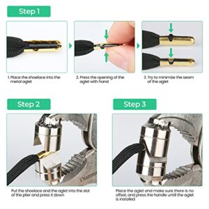 Dianman Heavy Duty Aglet Crimping Tool Shoelace Aglets Tool for Repair Shoelace Tips End Hoodie Aglets Plier Aglets Installation Tool (Metal)