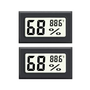 jedew 2-pack hygrometer gauge thermometer indoor/outdoor,mini digital temperature humidity meter for humidifiers greenhouse reptile plant humidors,lcd monitor, display in fahrenheit (℉)