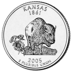 2005 s silver proof kansas state quarter choice uncirculated us mint