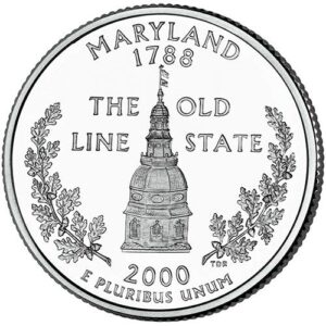 2000 s silver proof maryland state quarter choice uncirculated us mint