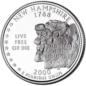 2000 s silver proof new hampshire state quarter choice uncirculated us mint