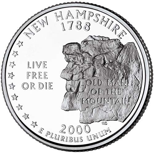 2000 S Silver Proof New Hampshire State Quarter Choice Uncirculated US Mint