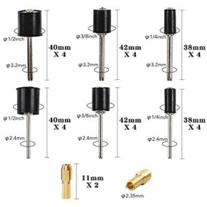 Coceca 458pcs Sanding Drums for Drum Sander, Kit with 432pcs Sanding Band Sleeves 24pcs Drum Mandrels 2pcs Self-Tightening Drill Chuck