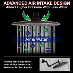 Waterfall Showerhead - 9 Inch Large Overhead Rain Shower Head - High Flow Best With Extension Arm, 2.5 GPM - Oil-Rubbed Bronze