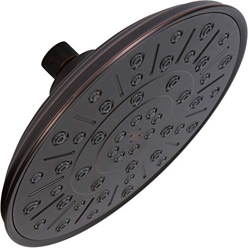 Rainfall Shower Head - 8 Inch Large Overhead Rain Showerhead With Pressure Boosting High Flow, 2.5 GPM - Oil-Rubbed Bronze