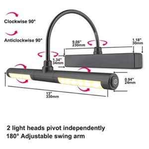 LUXSWAY Wireless Painting Light with Rotatable Light Head for Wall Art, Pictures,Painting,Artworking Display, Remote Control, Dimmable and Timer Off,Battery Operated-Black