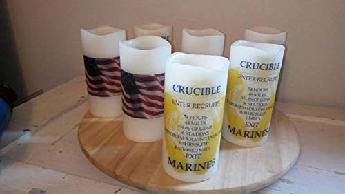 CRUCIBLE CANDLE with yellow footprints and EGA- United States Marine Corps (USMC) non-personalized