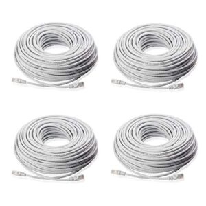 lknewtrend (4) 200ft feet cat5 cat5e ethernet patch cable - rj45 computer network internet wire poe switch cord (4 pack, 200 ft)