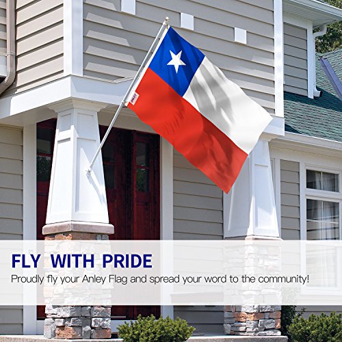 Anley Fly Breeze 3x5 Foot Chile Flag - Vivid Color and Fade proof - Canvas Header and Double Stitched - Chilean Flags Polyester with Brass Grommets 3 X 5 Ft
