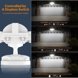 LEPOWER 1600LM LED Solar Security Lights Motion Outdoor, Motion Sensor, 5500K White Light, IP65 Waterproof Flood Solar Light with 3 Adjustable Head for Yard, Garage