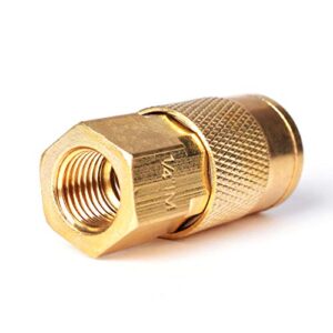 FYPower 15 Pieces 1/4" NPT Air Coupler and Plug Kit, Quick Connect Air Fittings, Industrial Solid Brass Quick Connect Set