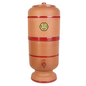 stéfani são joão brazilian clay water filter (10 l - 2.6 gal), brown