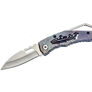 AttractionOil Gifts Shark Pocket Knife with Carbiner Clip and Metal Handle