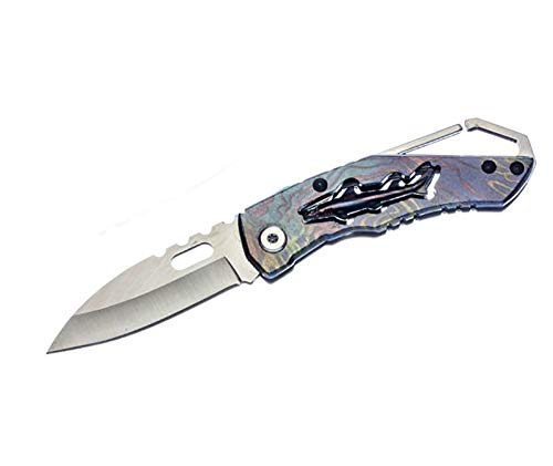 AttractionOil Gifts Shark Pocket Knife with Carbiner Clip and Metal Handle