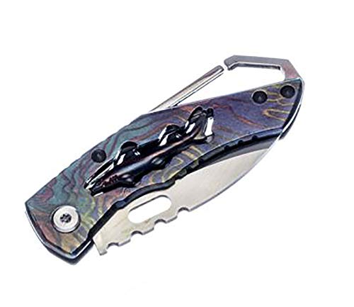 AttractionOil Gifts Shark Pocket Knife with Carbiner Clip and Metal Handle