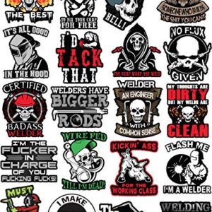 Welding Stickers for Welding Hood & Tool Box – 100% Vinyl Stickers – Stickers for Adults – Badass Welder Stickers Including, Flux, Rods, Hood, Flash, Fire, Welds