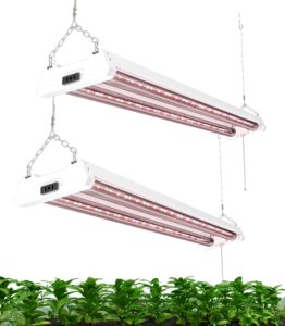sunco 4ft led grow light for indoor plants 40w, full spectrum, hanging suspended fixture, linkable, plug in, greenhouse year round for indoor plants seedlings vegetables flowers 2 pack