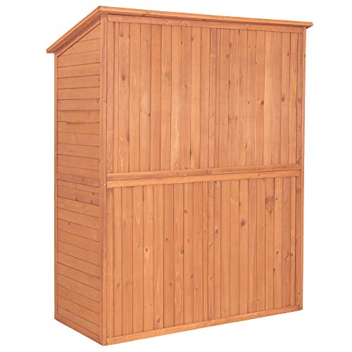 Leisure Season SPC5187 Storage Shed with Pull Out Crates - Brown - Indoor Outdoor Tool Cabinet - Wooden Utility Organizer for Backyard, Garage and Garden - Functional Decor for Housing Accessories