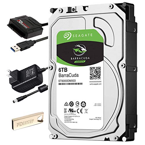 Fantom Drives FD 6TB Internal Hard Drive Upgrade Kit with Seagate Barracuda ST6000DM003, 5400RPM, 256MB Cache