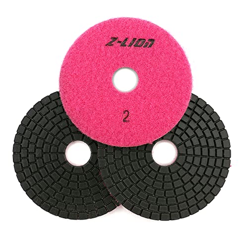 Z-Lion Dimoand 3 Step Polishing Pad 4" Abrasive grinding wheel 3-Pcs Step 2 for Granite Marble