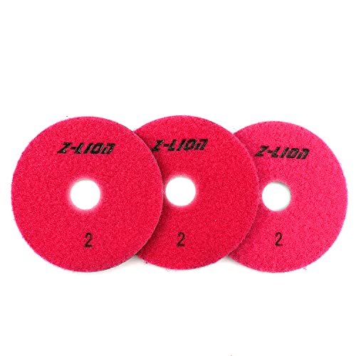 Z-Lion Dimoand 3 Step Polishing Pad 4" Abrasive grinding wheel 3-Pcs Step 2 for Granite Marble