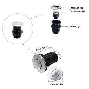 𝟐𝟎𝟐𝟑 𝙐𝗽𝒈𝒓𝒂𝒅𝒆𝒅 Sink Top Push Button with Air Hose Replacement, Air Switch Button for Garbage Disposal Sink Top Air Actived Switch Sink Garbage Disposal Parts by Ketofa