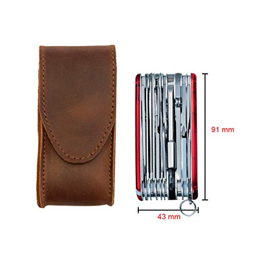 Hide & Drink, Case Compatible with Swiss Army Knife, Handmade from Full Grain Leather - Bourbon Brown