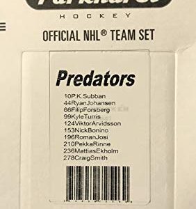 Nashville Predators 2018 2019 Upper Deck PARKHURST Series Factory Sealed Team Set including Filip Forsberg, P.K. Subban and Pekka Rinne Plus 7 Others