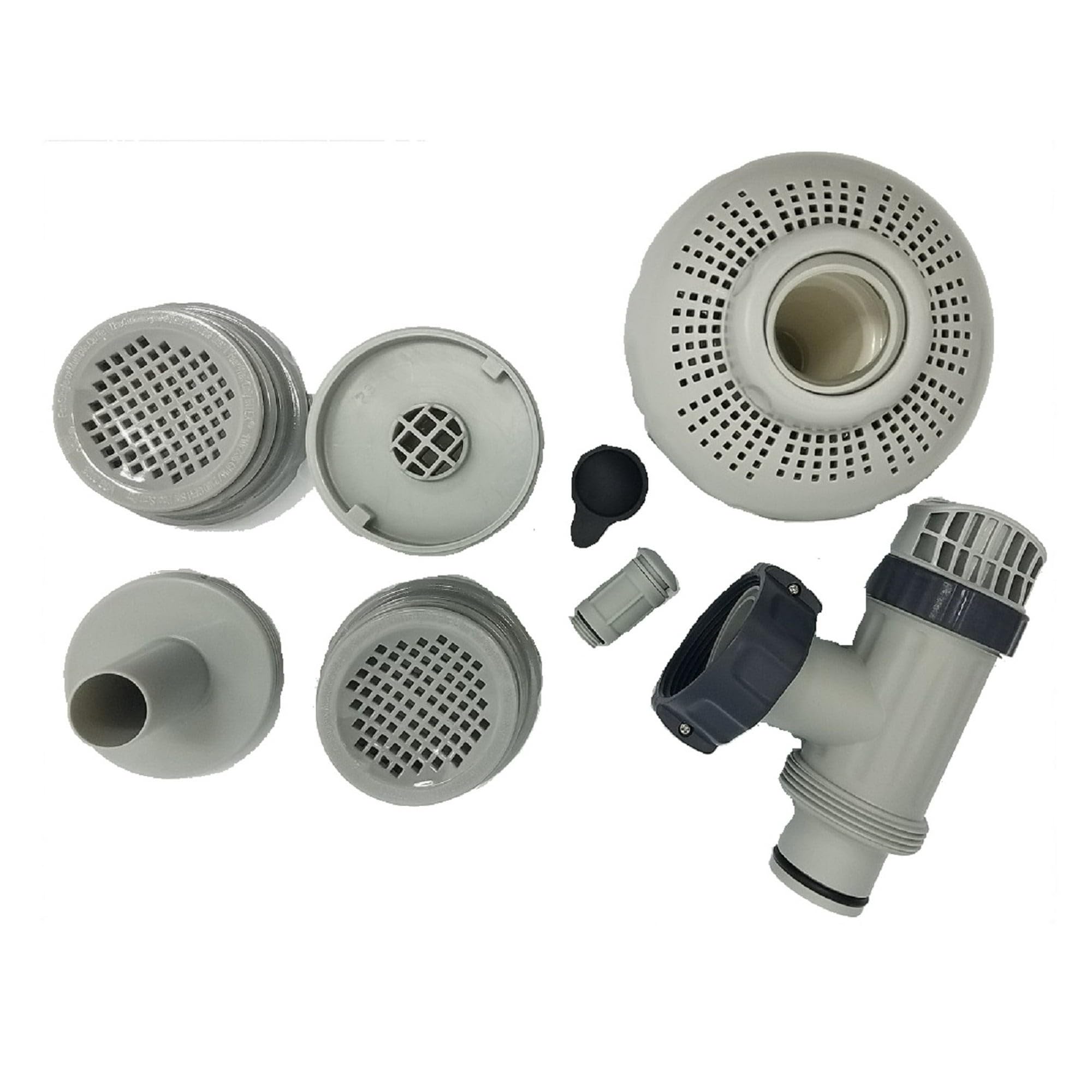 Intex 26005E Above Ground Swimming Pool Inlet Air Water Jet Part Kit with Plunger Valve, Strainer Connector, Jet Nozzle, Strainer Grid & More