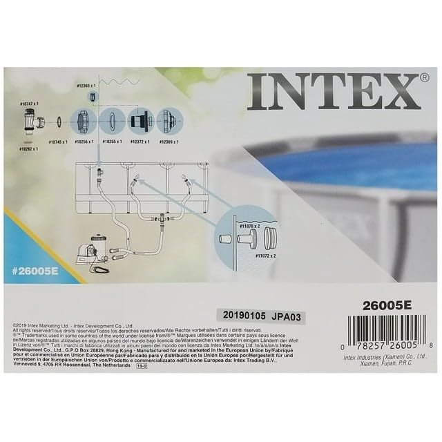 Intex 26005E Above Ground Swimming Pool Inlet Air Water Jet Part Kit with Plunger Valve, Strainer Connector, Jet Nozzle, Strainer Grid & More