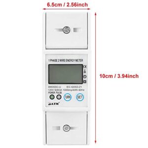 BAYM® 5(80) A 120V 60HZ Single Phase Din Rail Digital Modbus Smart Remote KWH Watt Hour Din-Rail Energy Meter LCD with Button 80A