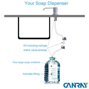 Sink Soap Dispenser Extension Tube Kit (40 Inch) with Check Valve for Kitchen - Never Fill The Little Bottle Again White