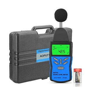 decibel meter, digital sound level meter ap-882a sound monitor tester range from 30-130db, digital decibel meter with lcd backlight/max hold/sensitivity adjustment and dba/c switch (battery included)