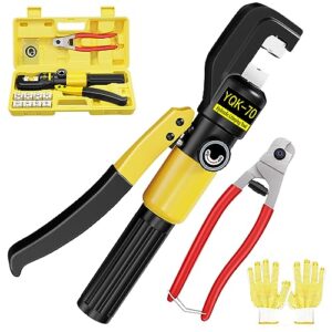 cke custom hydraulic hand crimper tool for stainless steel cable railing fittings for 1/8" to 3/16" cable –wire swaging tool-10 ton and stainless steel cable cutter