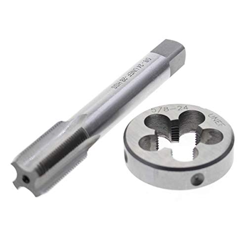 AUTOKAY New HSS 5/8"-24 UNEF Right Hand Thread Tap and Die Set (5/8x24) RH