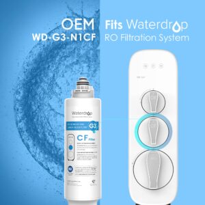 Waterdrop WD-G3-CF Filter, Replacement for WD-G3-W, WD-G3P600 and WD-G3P800-W Reverse Osmosis System, 6-month Lifetime