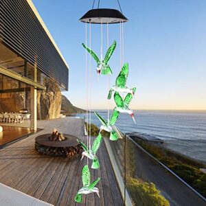 Wind Chime, Solar Hummingbird Wind Chimes Outdoor/Indoor(Gifts for mom/momgrandma Gifts/Birthday Gifts for mom) Outdoor Decor,Yard Decorations ,Memorial Wind Chimes,mom's Best Gifts.