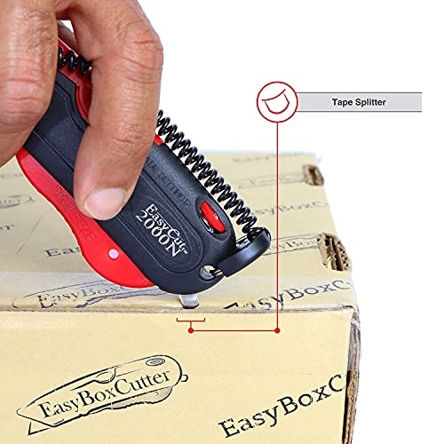 EasyCut 2000 Safe Retractable Box Cutting Utility Knife, Red, 09638