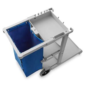 Dryser Commercial Janitorial Cleaning Cart on Wheels - Housekeeping Caddy with Shelves and Vinyl Bag