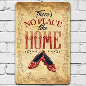 wizard of oz decorations - there's no place like home - metal sign - use indoor/outdoor - metal wizard of oz poster - great wizard of oz gifts, dorothy decoration, wizard of oz decor