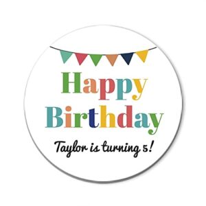 personalized birthday stickers for boys or girls, happy birthday gift sticker, celebration stickers, f2:33