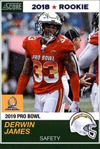 2018 panini instant nfl pro bowl 1989 score design football #15 derwin james rc rookie san diego chargers official nfl football trading card online e