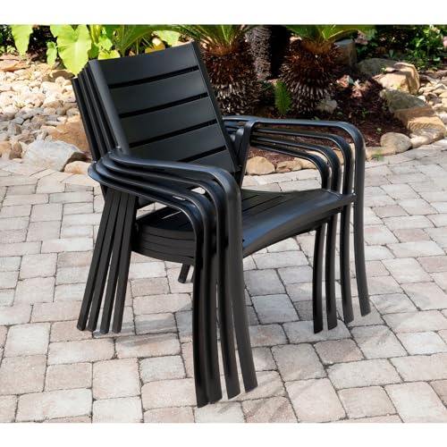 Hanover Cortino 3-Piece Grade Bistro Set Commercial Outdoor Furniture, Gunmetal