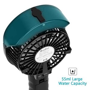 PEYOU Handheld Misting Fan, Portable Mister Fan with 55ml Large Water Tank, USB Rechargeable Mist Fan, Battery Operated Spray Water Fan, 180° Foldable, 3 Speeds, Personal Fan for Travel, Outdoors