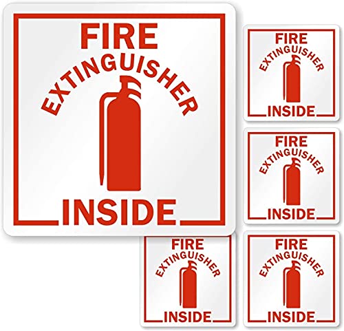 SmartSign Fire Extinguisher Inside Label | 2.75" x 2.75" Engineer Grade Reflective