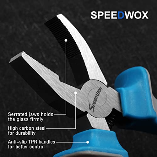 SPEEDWOX 6" Breaker Grozer Pliers Breaking Pliers Professional Breaking and Grozing Pliers Nibble Glass for Stained Glass Work Durable Tool