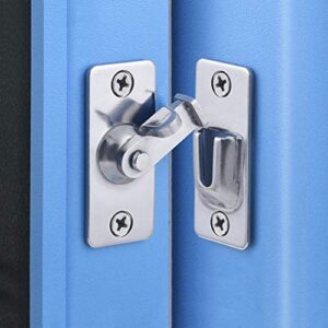 wanlian door hasp latch 90 degree, stainless steel safety angle locking latch for push/sliding/barn door, satin nickel