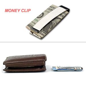Money Clip Pocket Folding Knife - EDC Fold Knives Stainless Steel Silver Blade and Handle (Black)